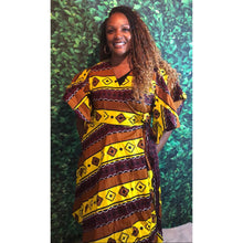 Load image into Gallery viewer, 3/4 African crossover dress 100 % cotton wax
